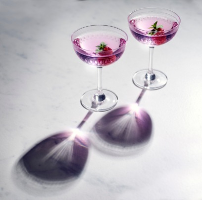 pink cocktail with shadows